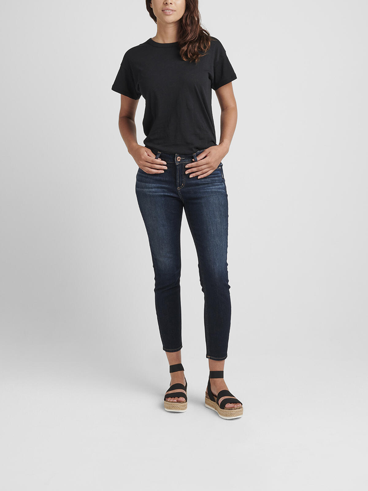 Elyse Mid Rise Skinny Crop Jeans, , hi-res image number 0