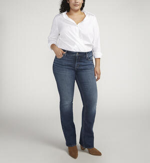 Elyse Mid Rise Slim Bootcut Jeans Plus Size