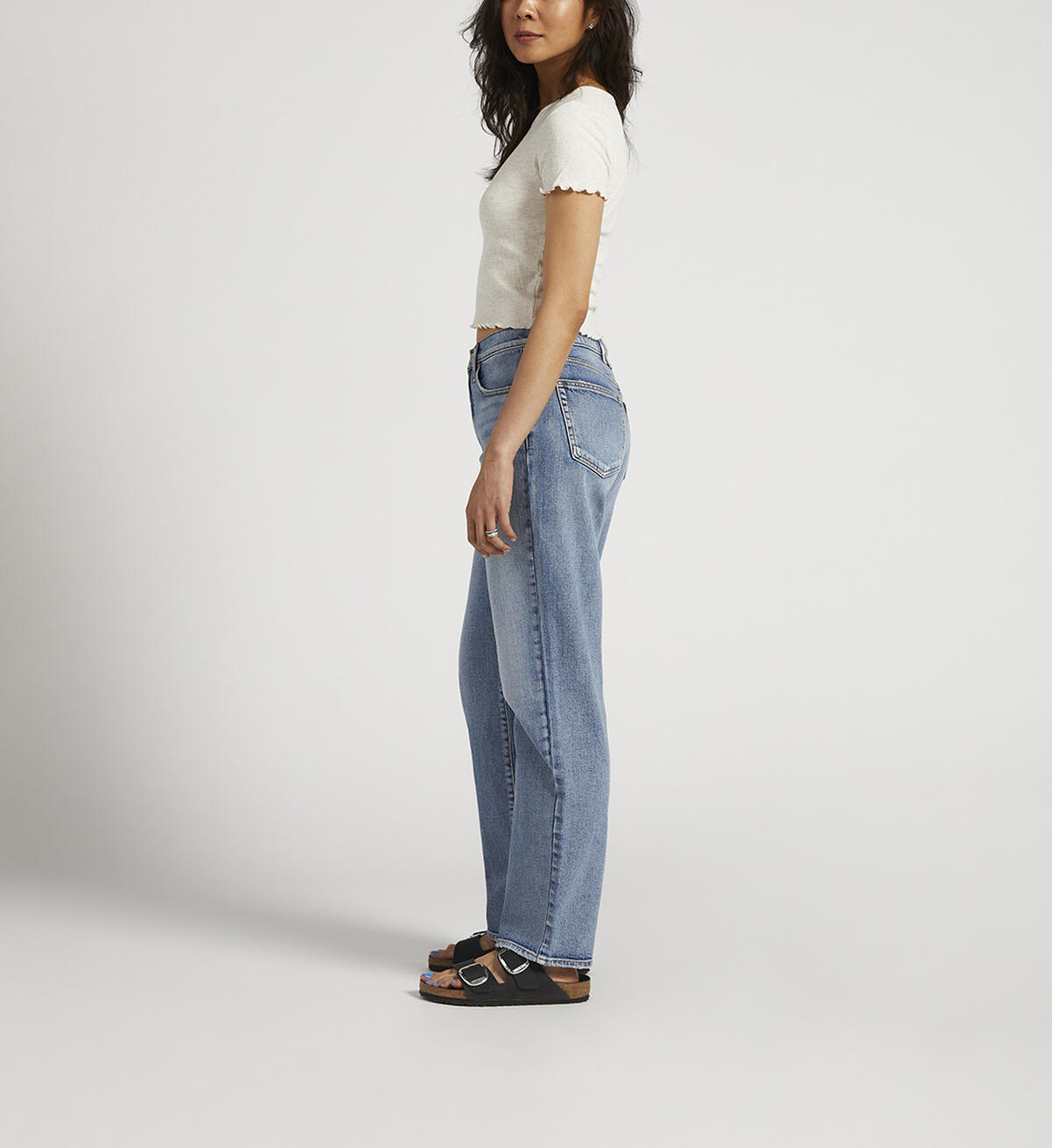 Mid Rise Straight Leg Dad Jean, Indigo, hi-res image number 2