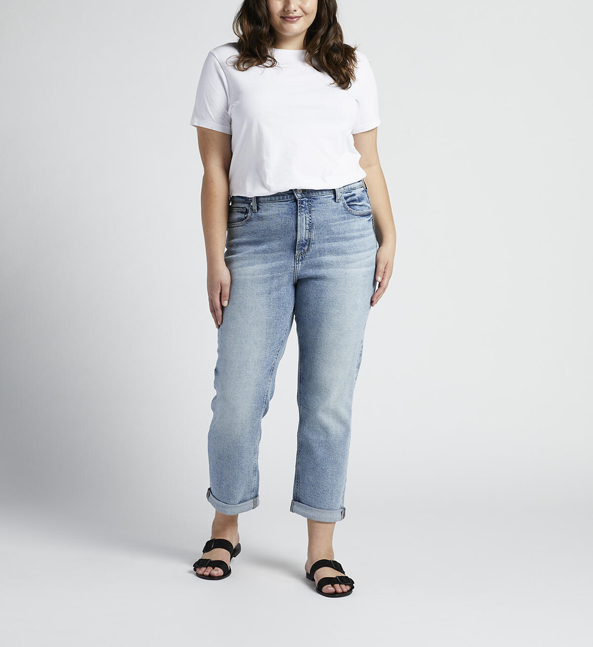 90S Boyfriend High Rise Slim Leg Jeans Plus Size, , hi-res image number 0