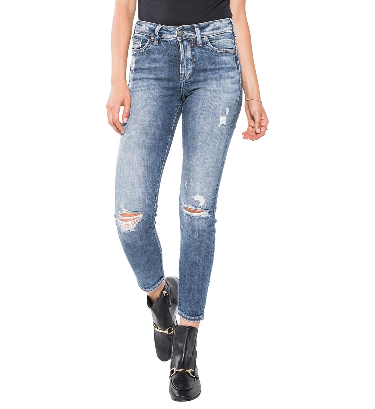 Mazy Ankle Skinny Medium Wash, Indigo, hi-res image number 0