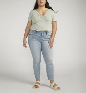 Most Wanted Mid Rise Ankle Straight Jeans Plus Size