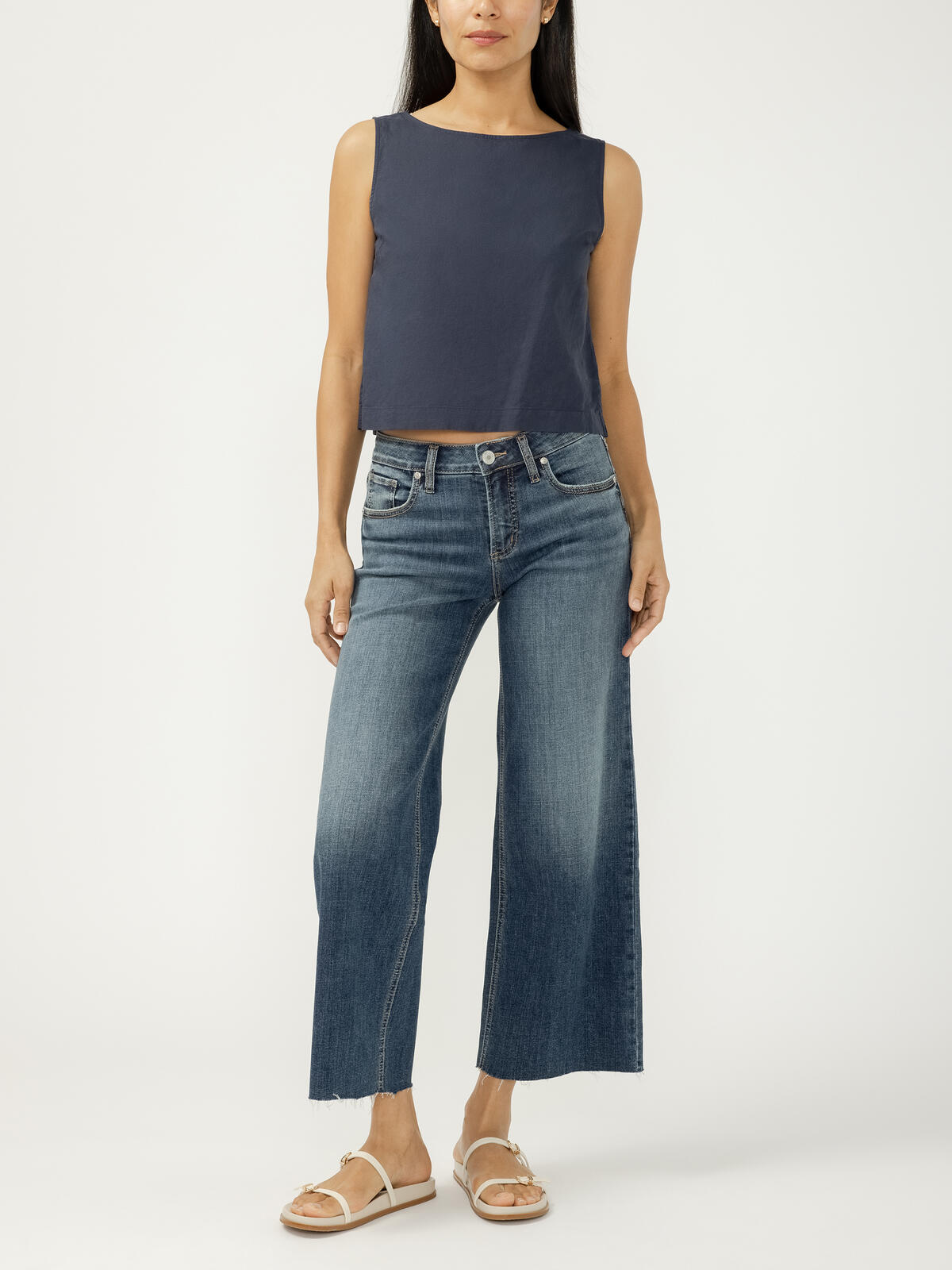 Suki Mid Rise Wide Leg Americana Luxe Stretch Jeans image number 0