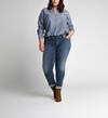 Slim Leg Mid Rise Boyfriend Dark Wash, , hi-res image number 3
