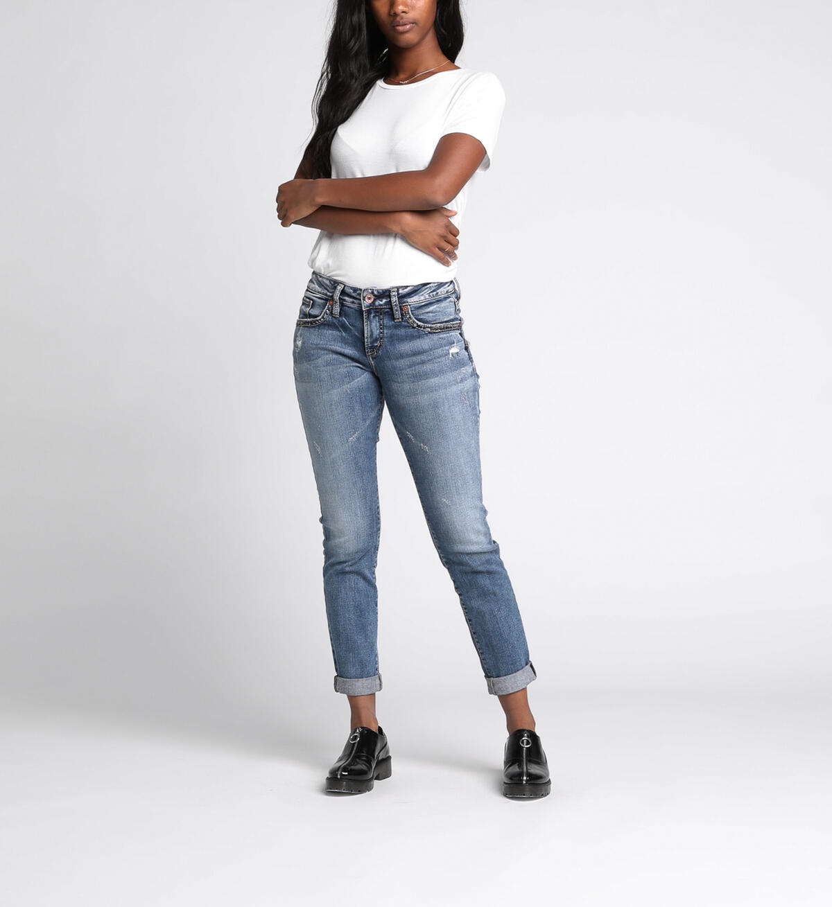 Boyfriend Slim Mid Rise Medium Wash, , hi-res image number 3