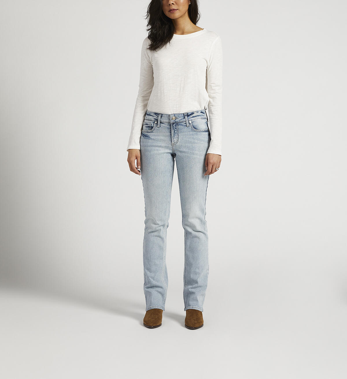 Elyse Mid Rise Slim Bootcut Jeans, , hi-res image number 0