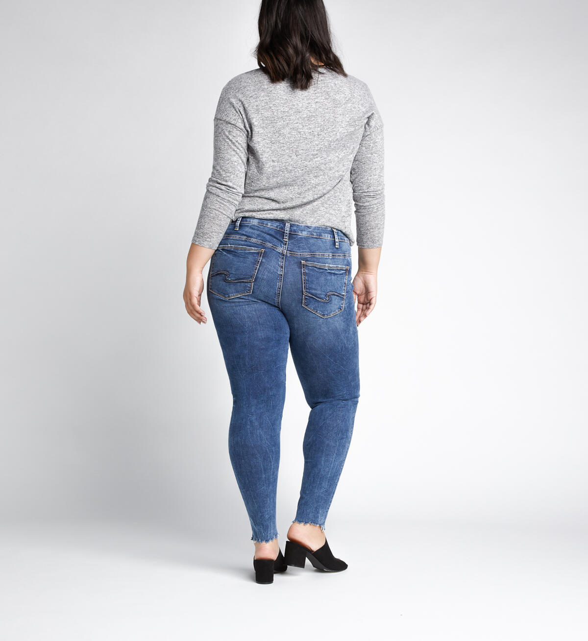 Elyse Mid Rise Skinny Leg Jeans Plus Size, Indigo, hi-res image number 1