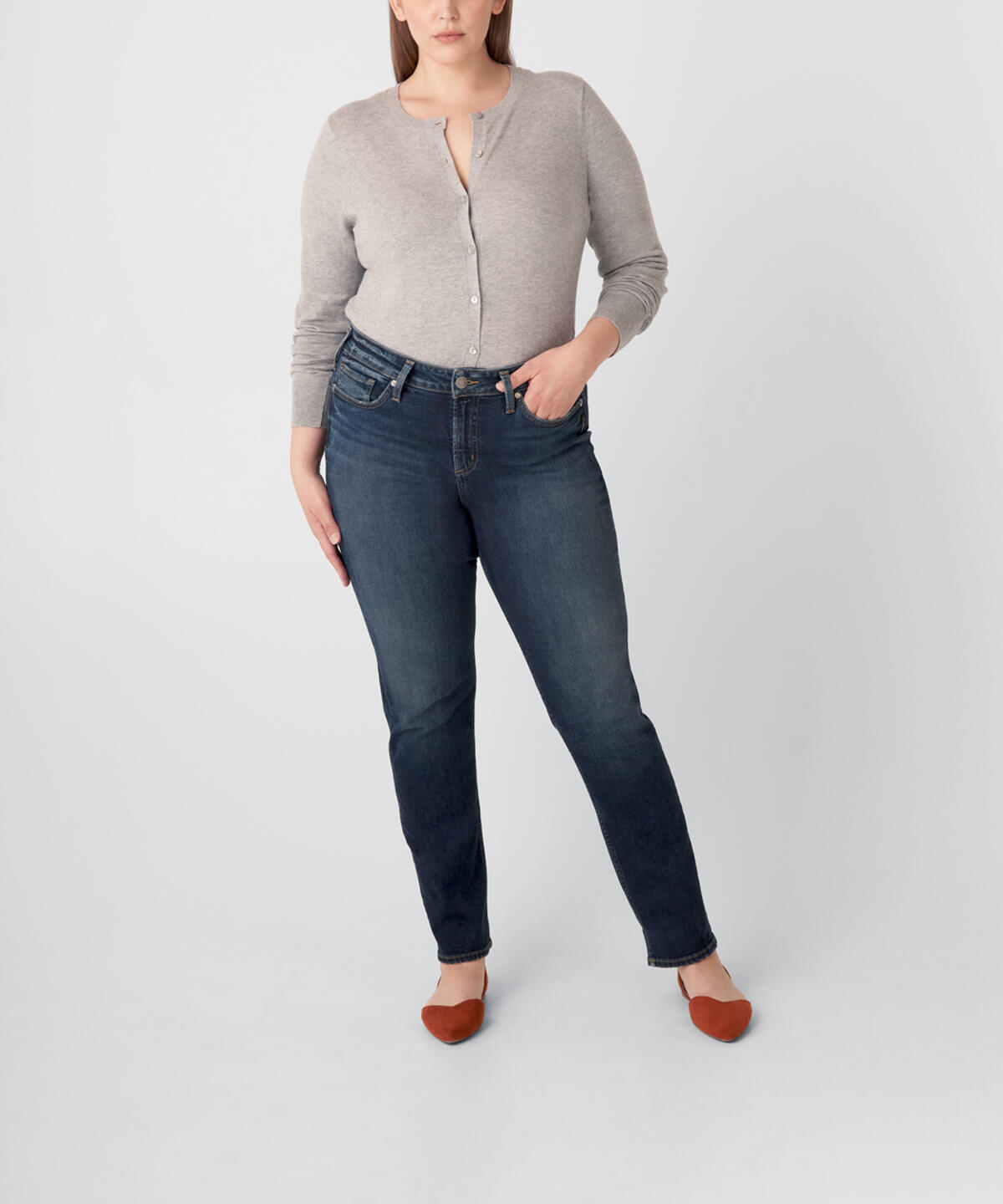 Avery High Rise Straight Leg Jeans Plus Size, , hi-res image number 0