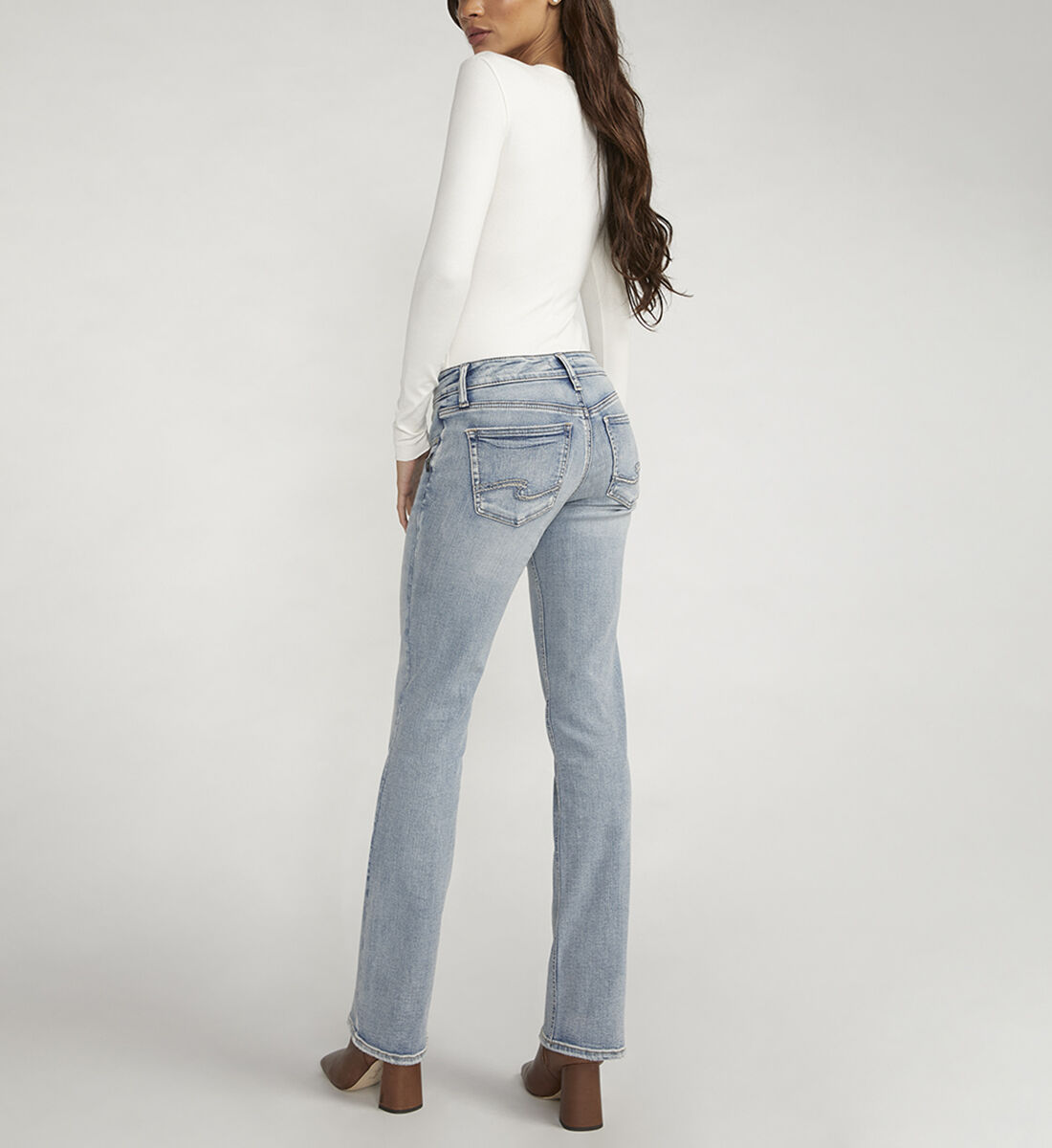 Buy Britt Low Rise Slim Bootcut Jeans for USD 42.00 | Silver
