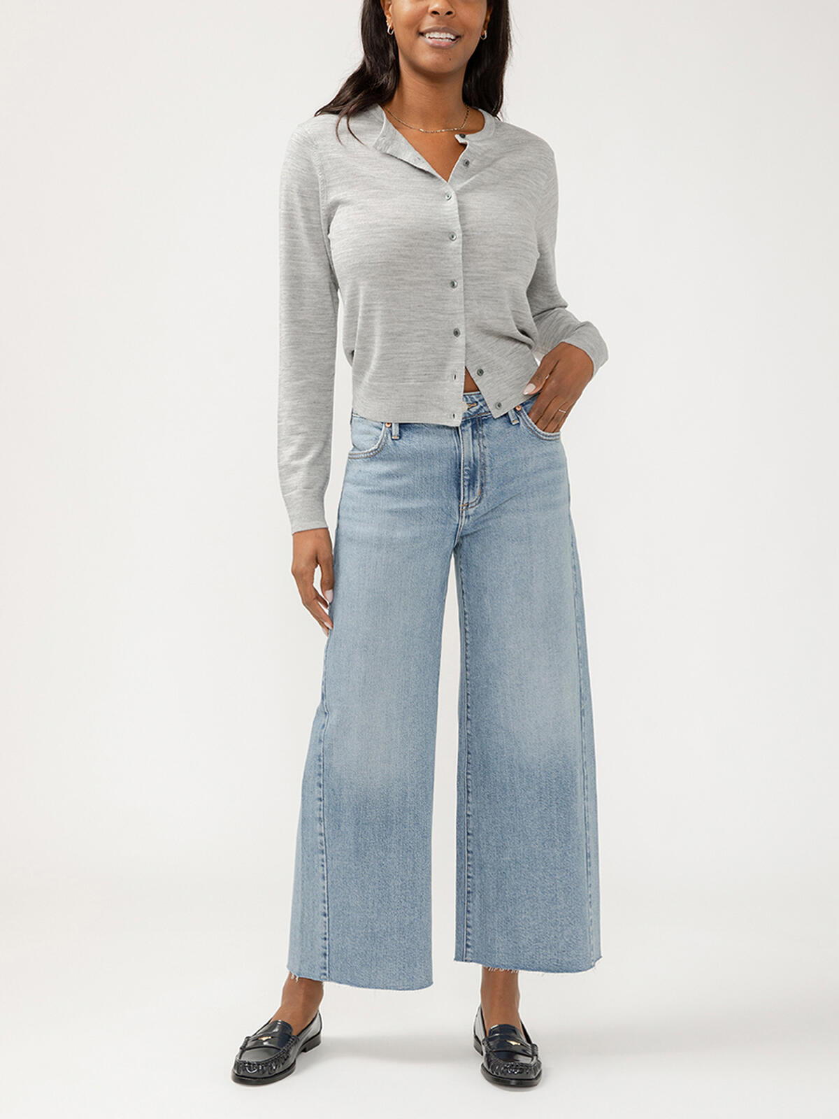 Isbister High Rise Angled Seam Wide Leg Jeans image number 0