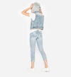 Saylor - Cropped Denim Vest With Knit Hood, , hi-res image number 1