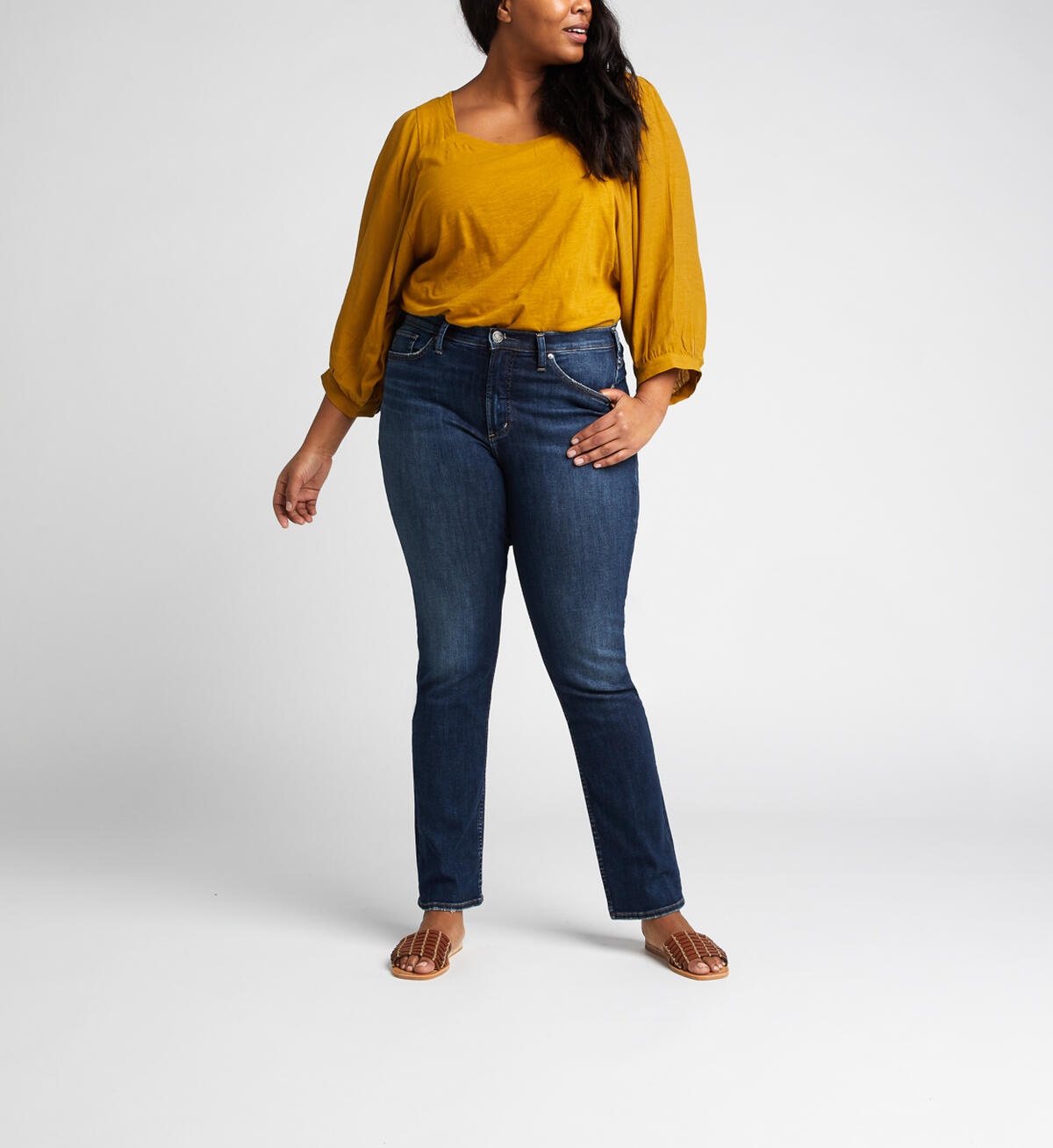 Calley Super-High Rise Curvy Straight Leg Jeans, , hi-res image number 0