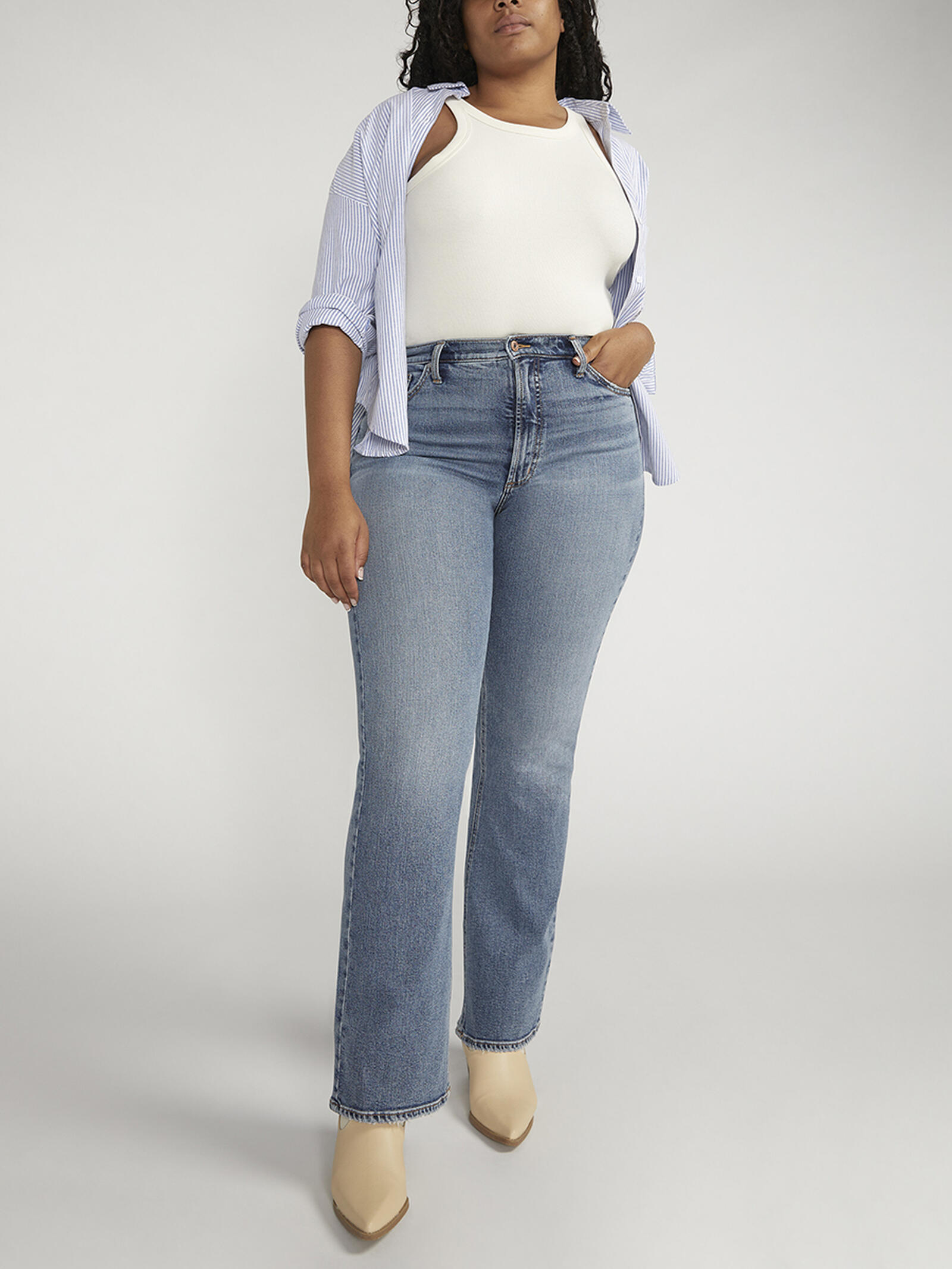 90s Vintage High Rise Bootcut Jeans Plus Size