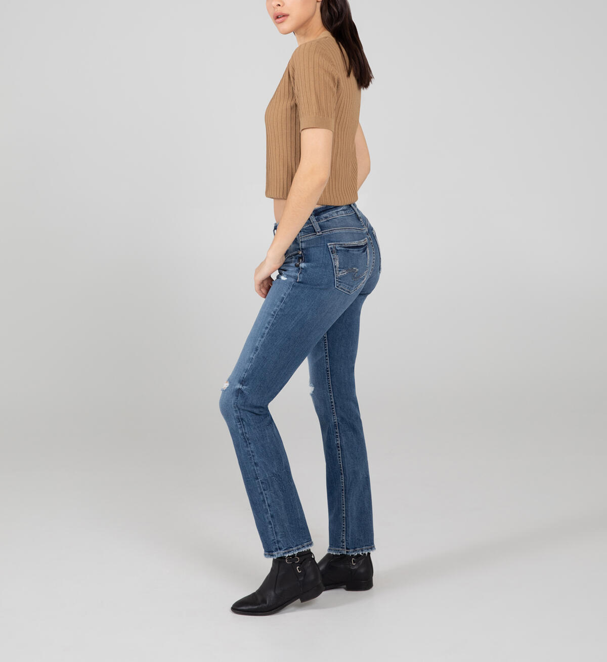 Elyse Mid Rise Straight Leg Jeans, , hi-res image number 2