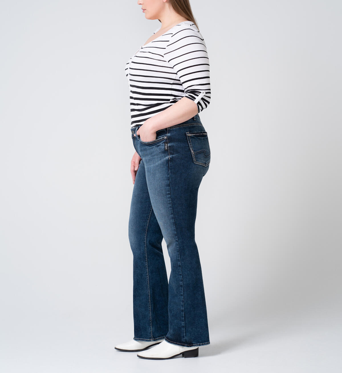 Suki Mid Rise Slim Bootcut Jeans Plus Size, , hi-res image number 2
