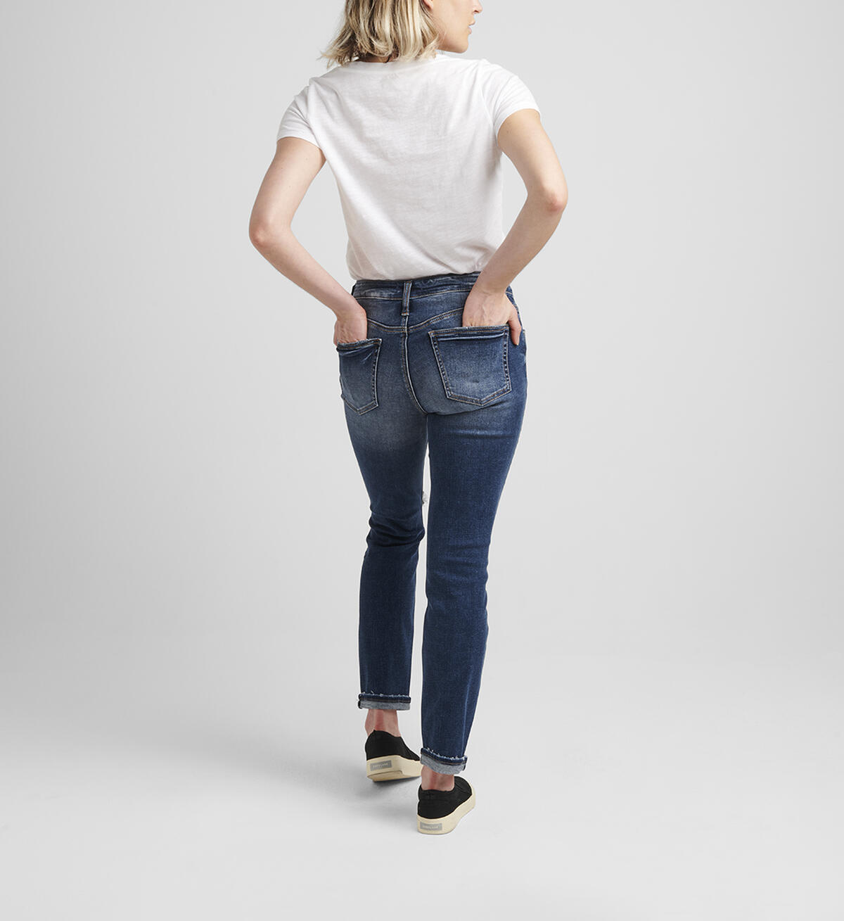 Boyfriend Mid Rise Slim Leg Jeans, , hi-res image number 1