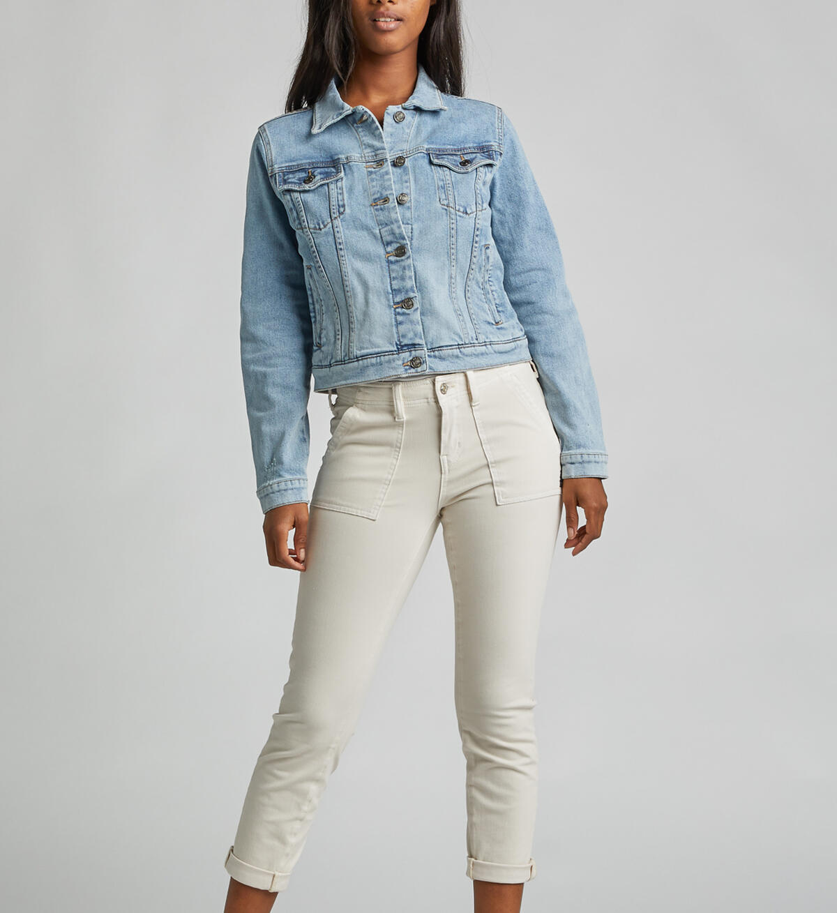 Sedona Slanted-Yoke Denim Jacket, , hi-res image number 0
