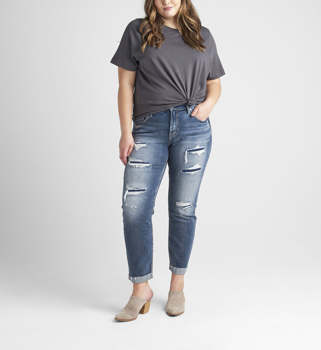 plus size silver jeans clearance