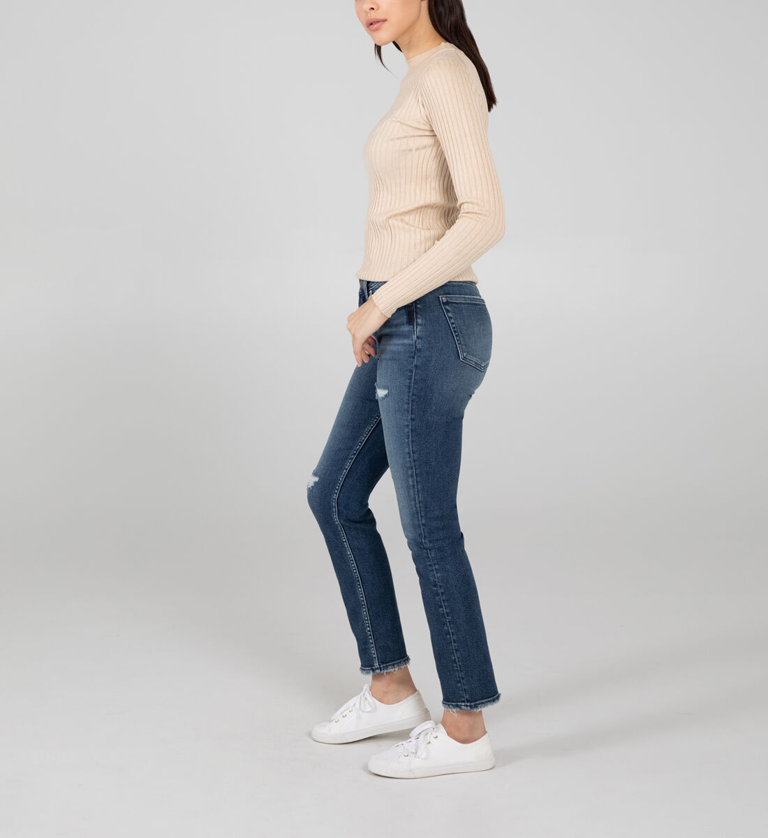 High Note High Rise Straight Leg Jeans Side