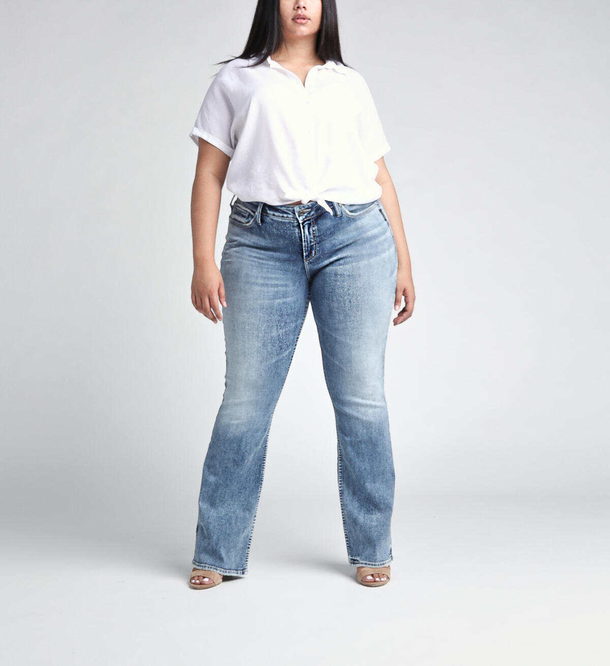 Elyse Mid Rise Slim Bootcut Jeans, , hi-res image number 3