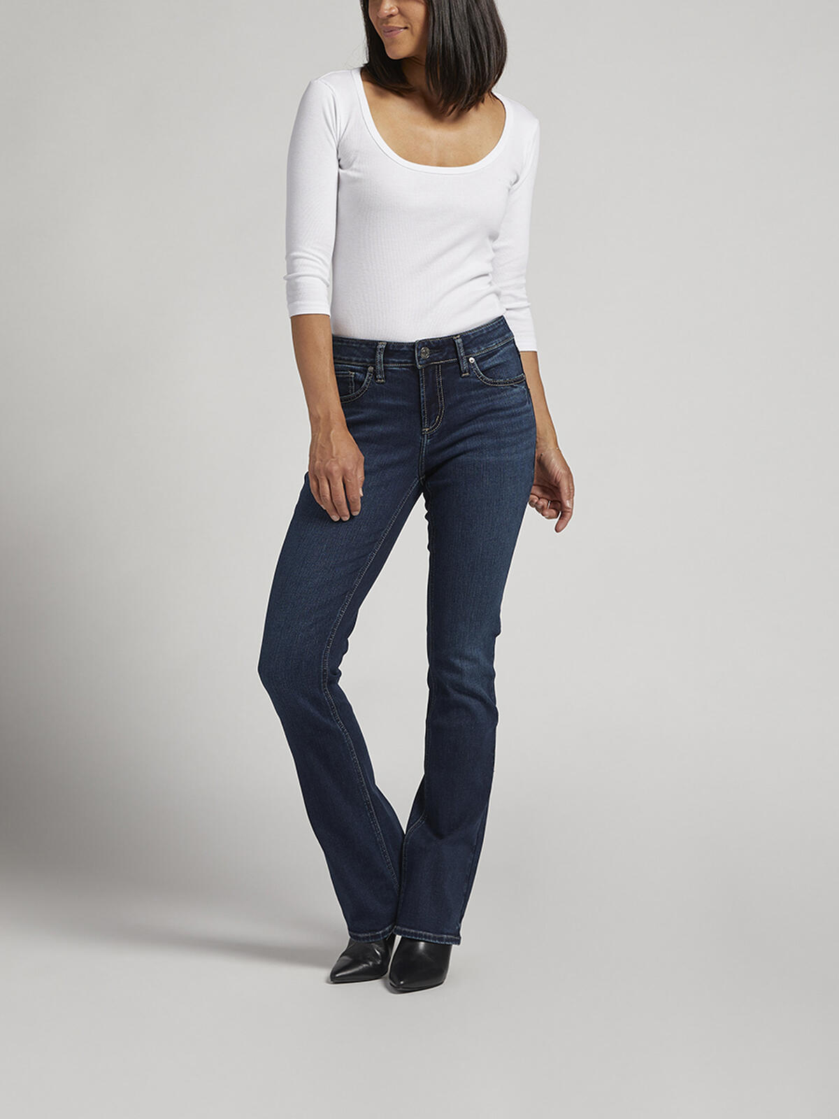 Elyse Mid Rise Slim Bootcut Jeans image number 0