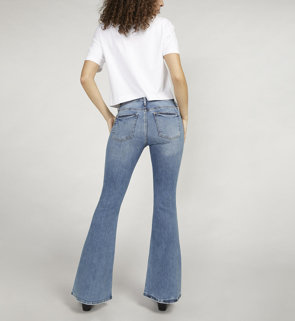Suki Mid Rise Flare Leg Jeans, Indigo, hi-res image number 1