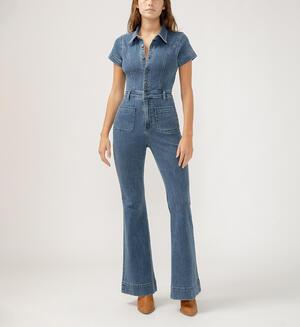 70s Flare Leg Denim Jumpsuit