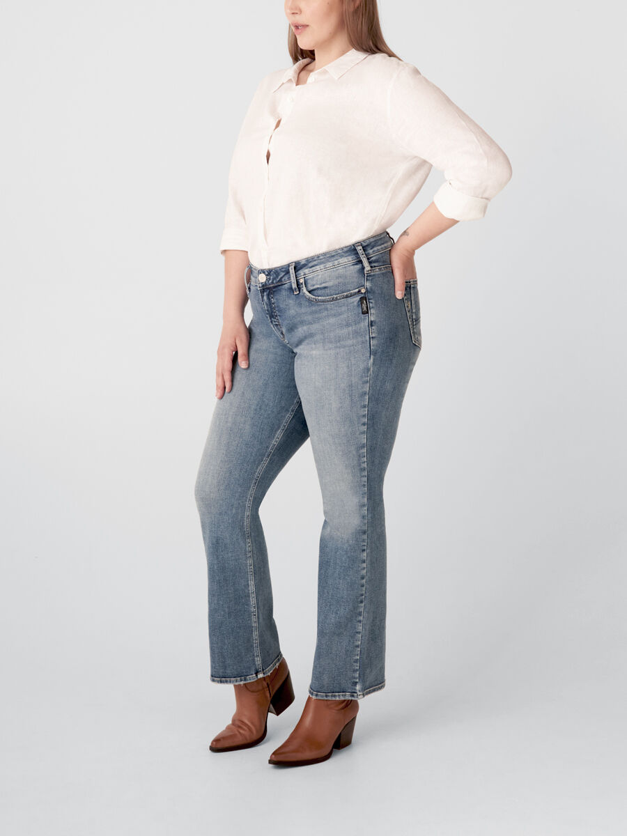 Elyse Mid Rise Slim Bootcut Jeans Plus 