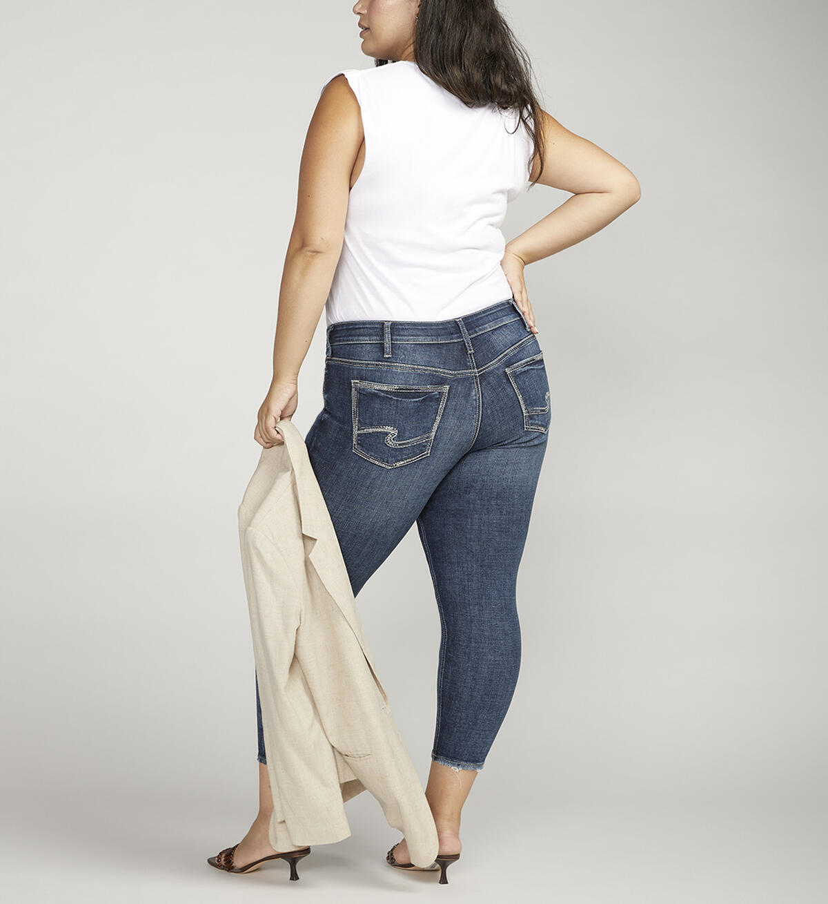 Suki Mid Rise Skinny Crop Jeans Plus Size, , hi-res image number 1
