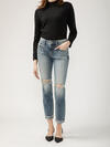 Boyfriend Mid Rise Slim Leg Jeans, , hi-res image number 0