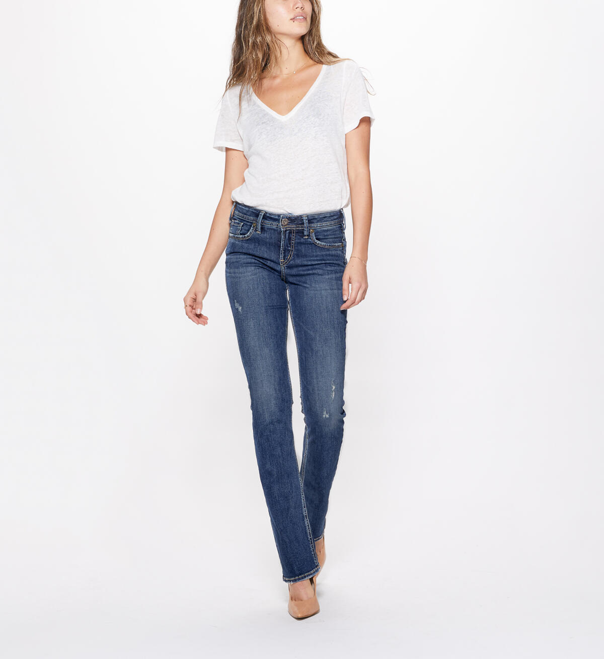 Elyse Slim Boot Mid Rise Dark Wash, , hi-res image number 0