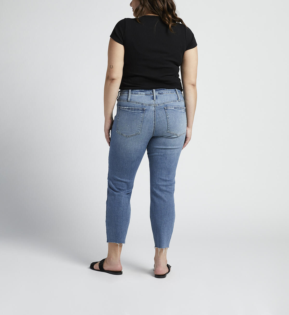 Most Wanted Mid Rise Straight Crop Jeans Plus Size, , hi-res image number 1