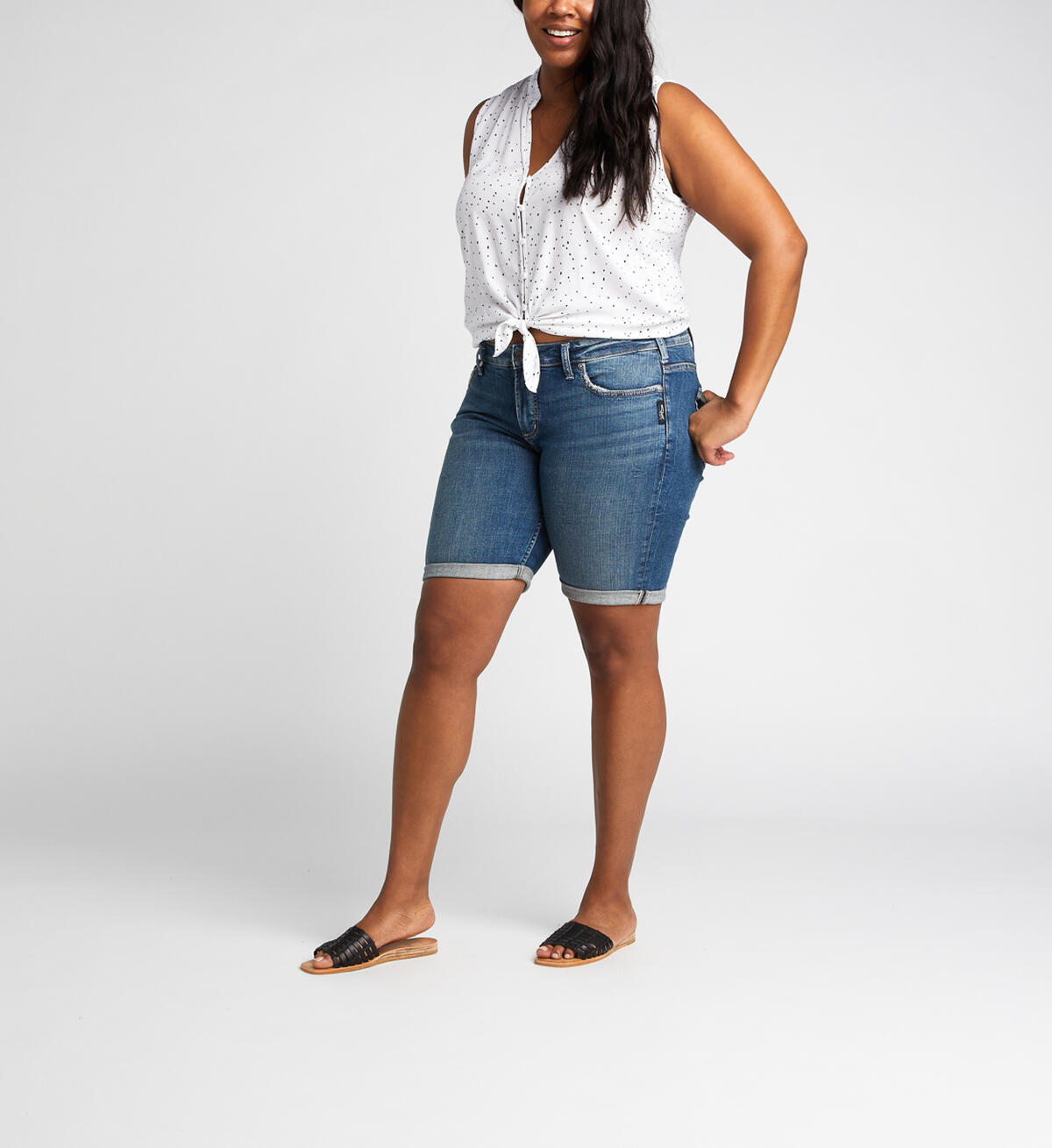 Elyse Mid-Rise Curvy Relaxed Bermuda Short, , hi-res image number 3