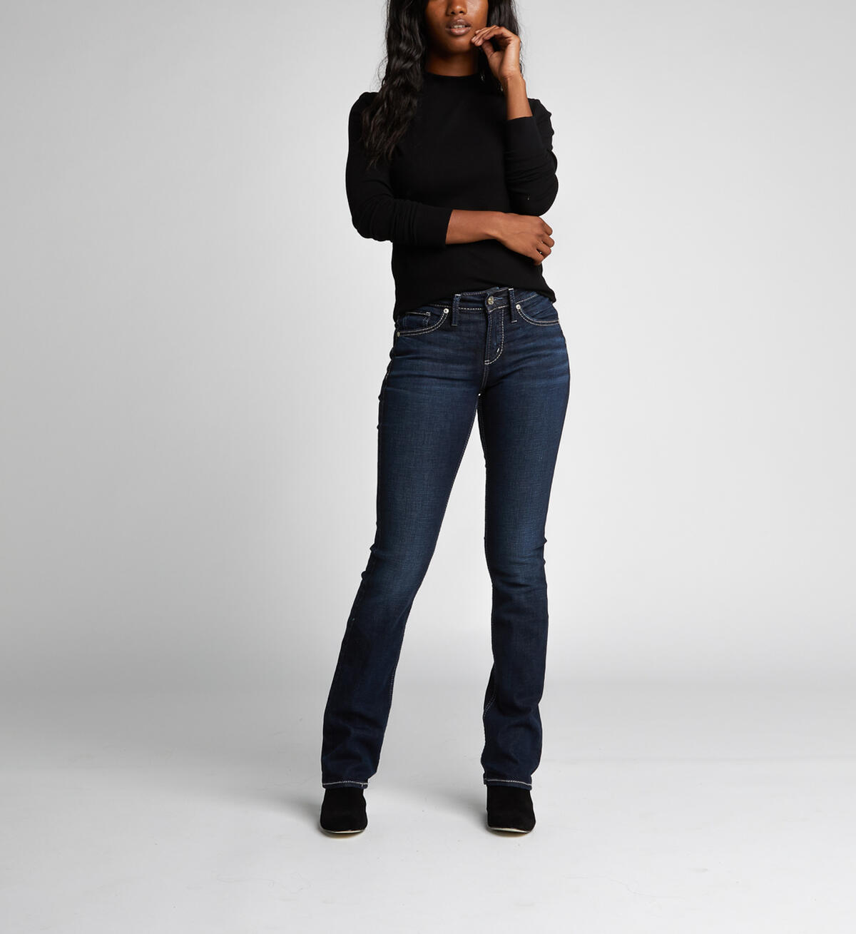 Avery High-Rise Curvy Slim Bootcut Jeans, , hi-res image number 3