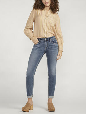 Boyfriend Mid Rise Slim Leg Jeans