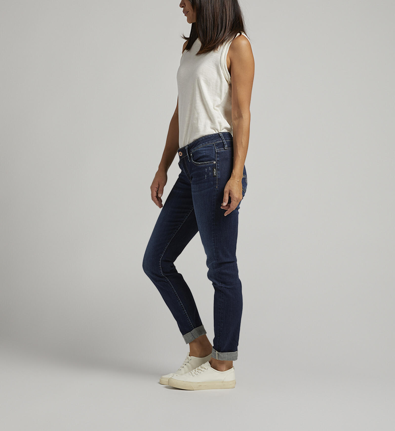 Buy Boyfriend Mid Rise Slim Leg Jeans for USD 84.00 | Silver Jeans US New