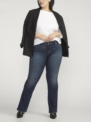 Elyse Mid Rise Slim Bootcut Jeans Plus Size