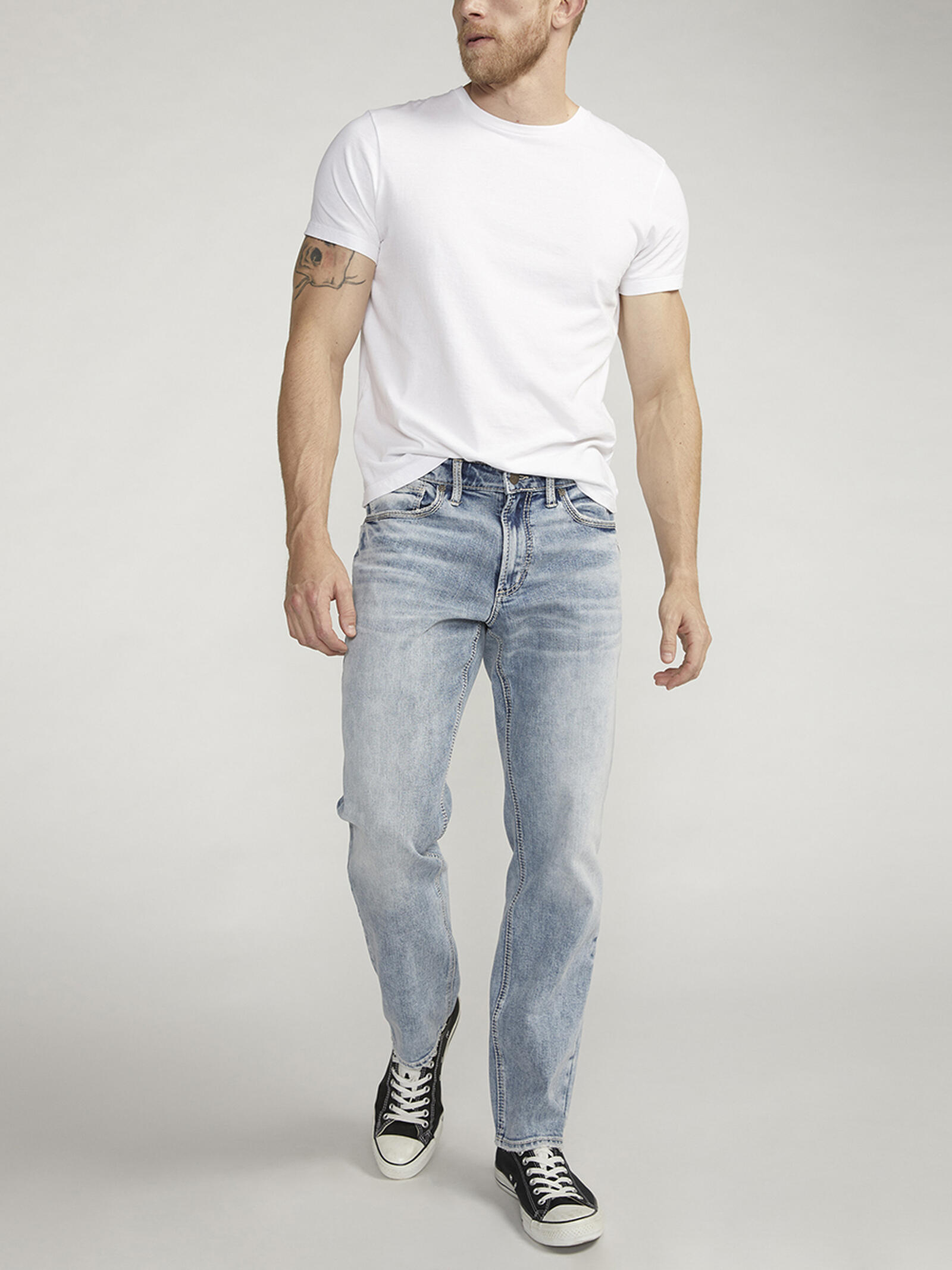 Buy Eddie Athletic Fit Tapered Leg Jeans for USD Silver Jeans