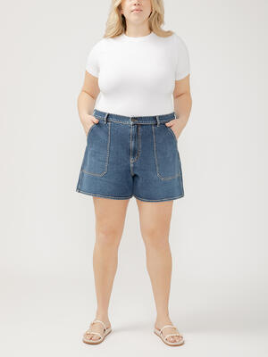 High Rise Utility Shorts Plus Size