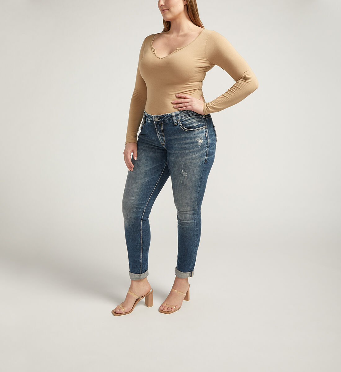 Silver capris plus size discount