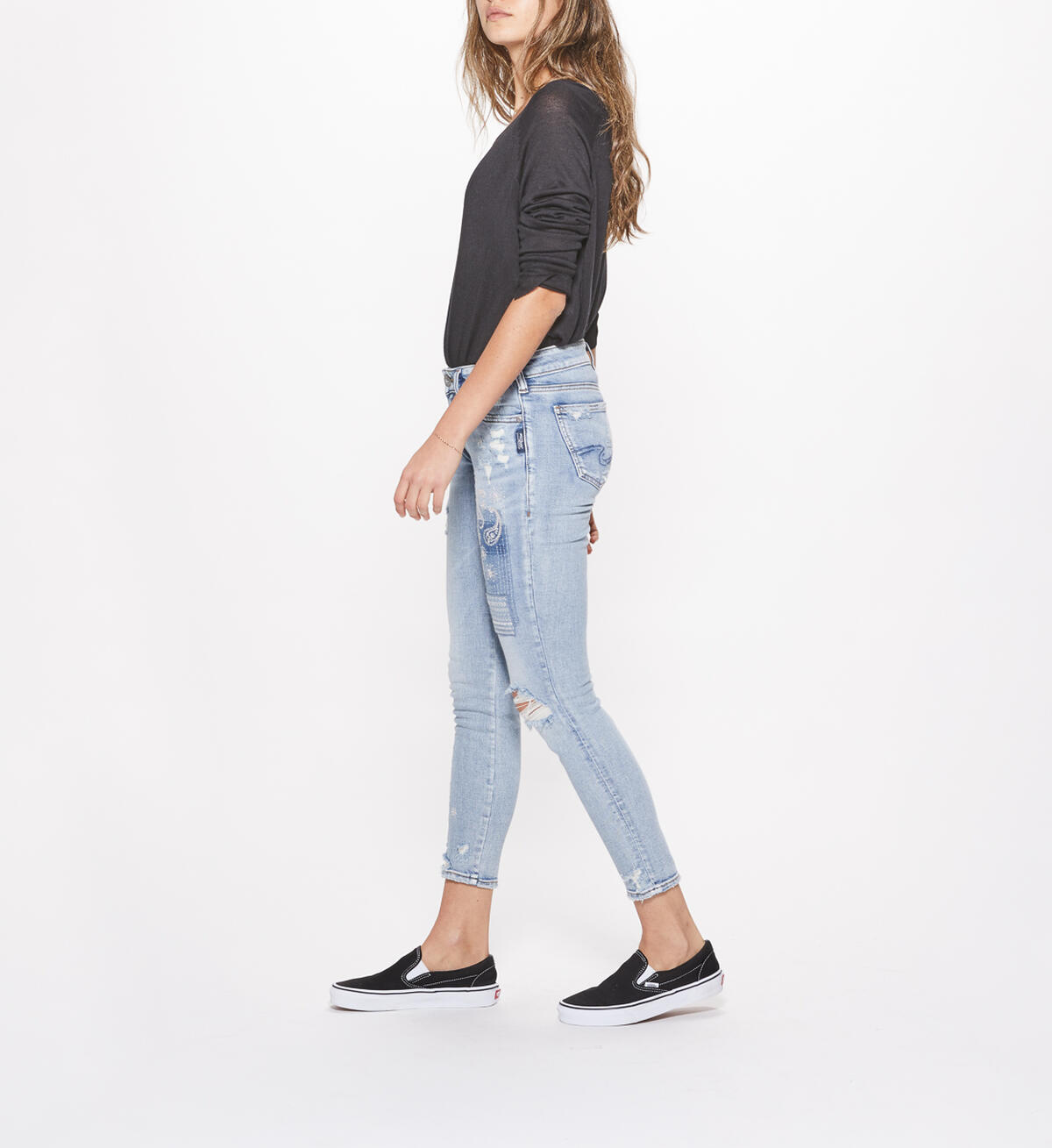 Aiko Ankle Skinny Mid Rise Light Wash, , hi-res image number 2