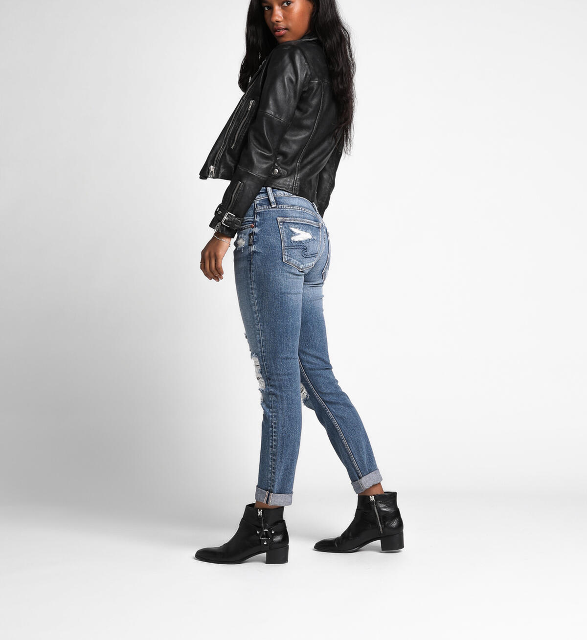 Boyfriend Slim Mid Rise Medium Wash, , hi-res image number 2