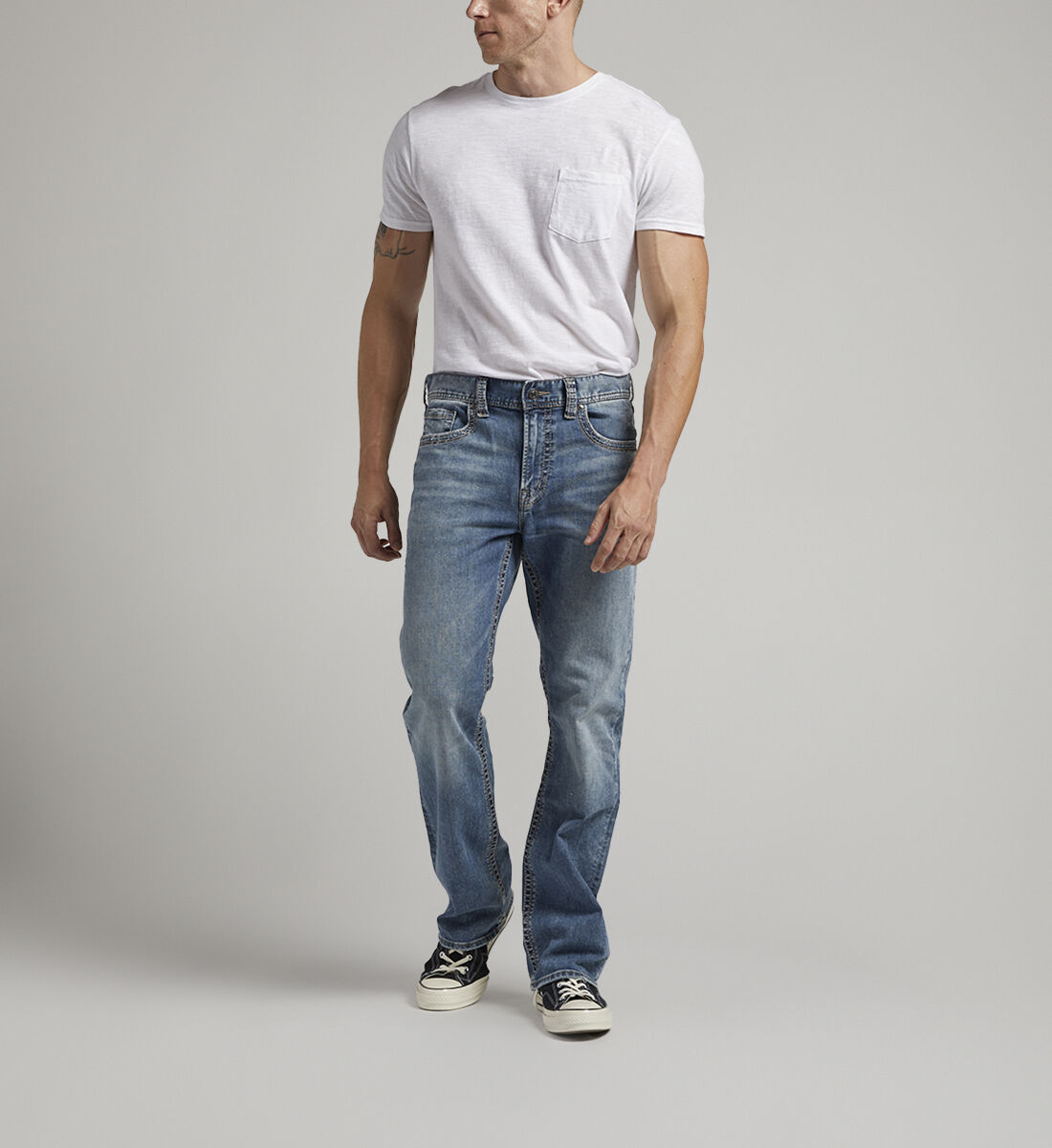 Light wash bootcut jeans mens store