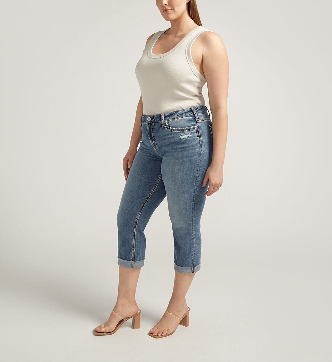保障できる Suki Buy Mid Silver | 74.00 USD for Size Plus Capri Rise ワンピース