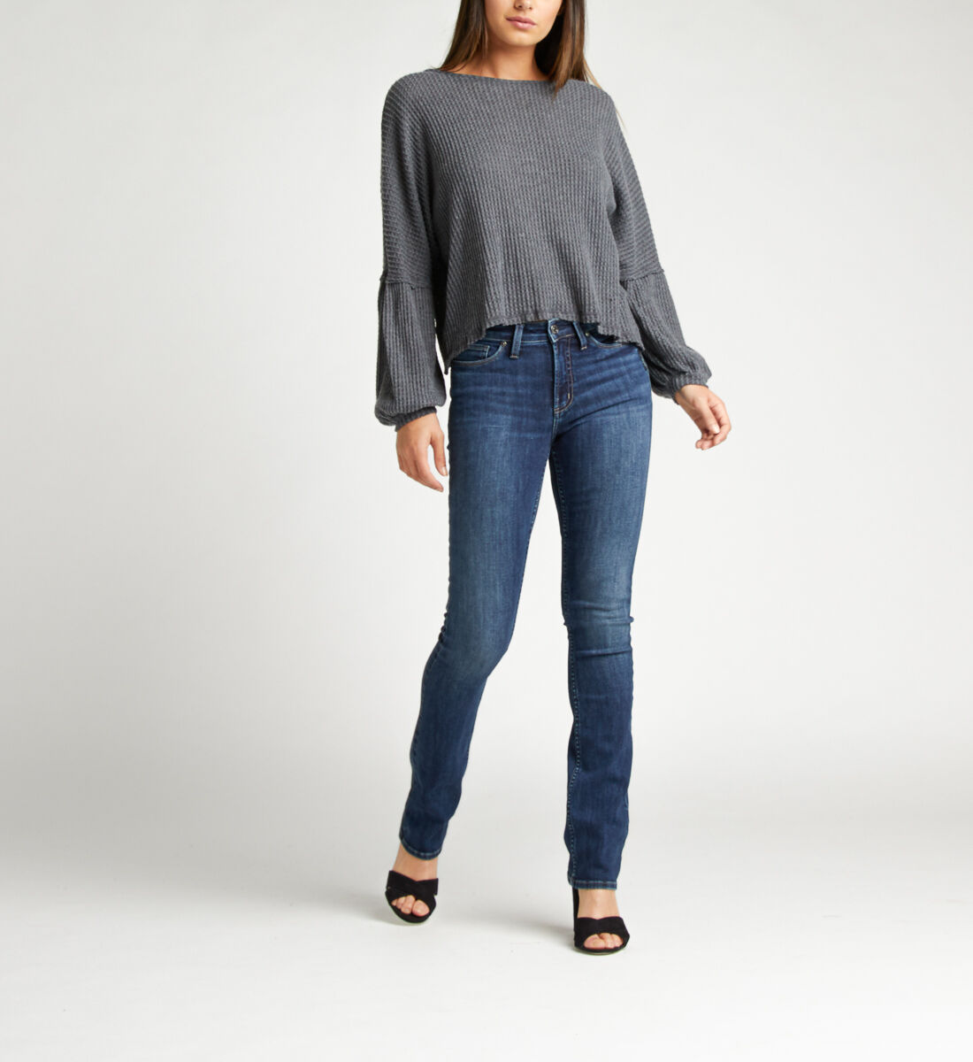Most Wanted Mid Rise Skinny Bootcut Jeans Alt Image 1