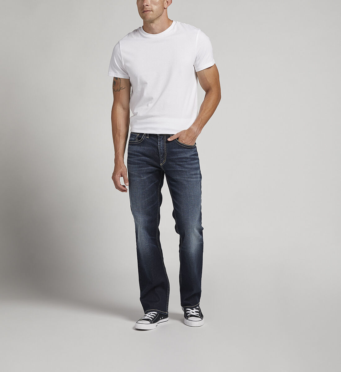 Straight leg relaxed fit jeans sales
