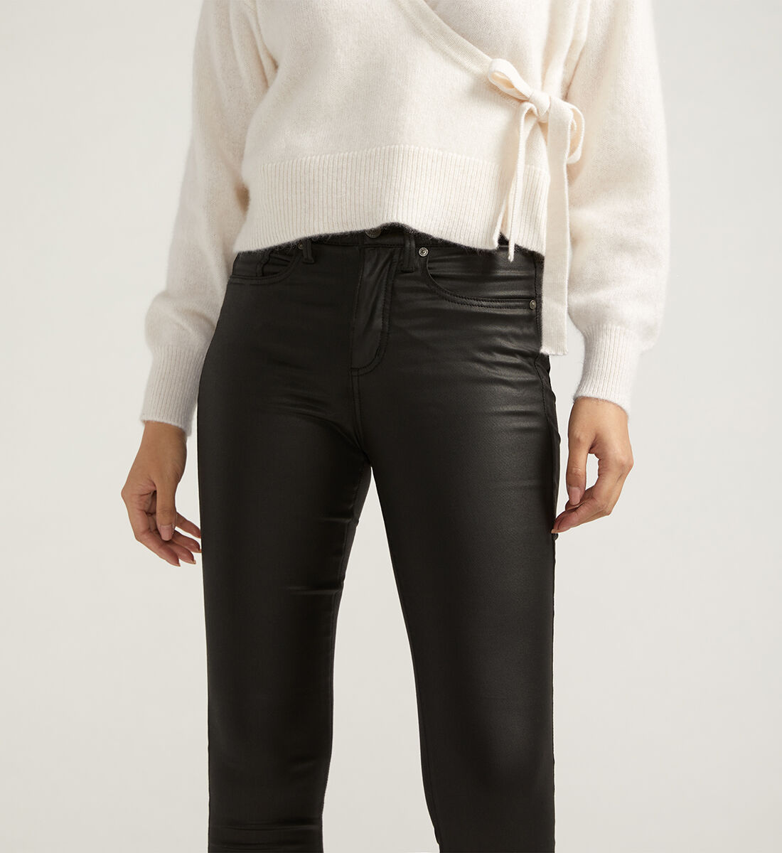 Buy Isbister High Rise Skinny Leg Coated Jeans for USD 94.00 Silver Jeans US New