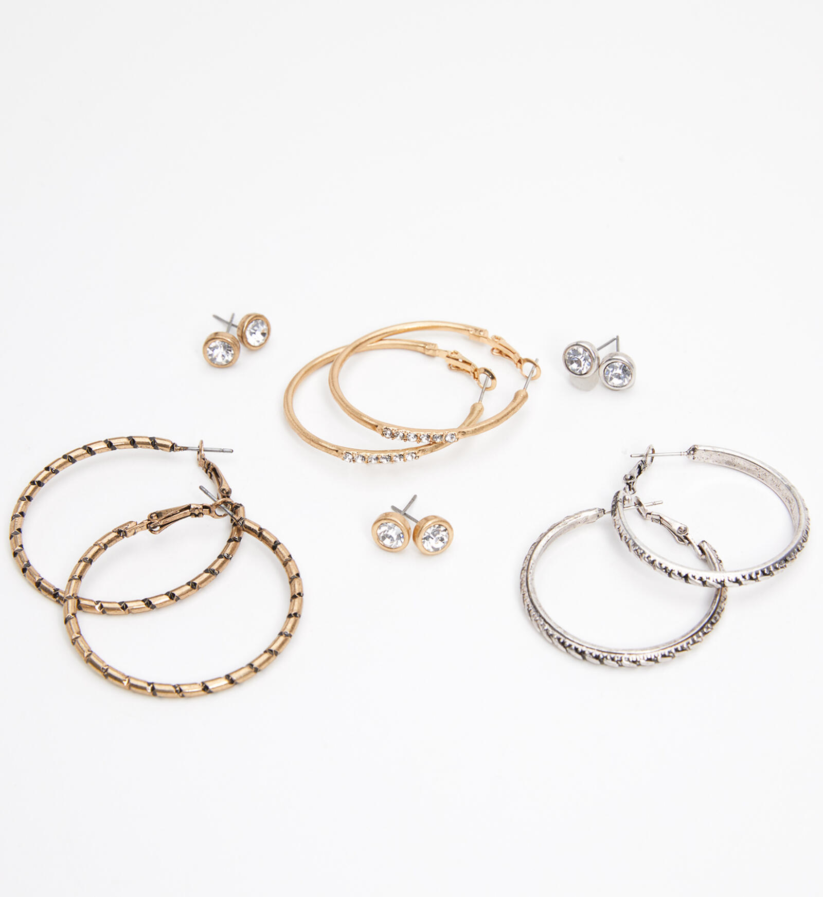 Buy MixedMetal Stud and Hoop Earring Set for USD 24.00 Silver Jeans US New