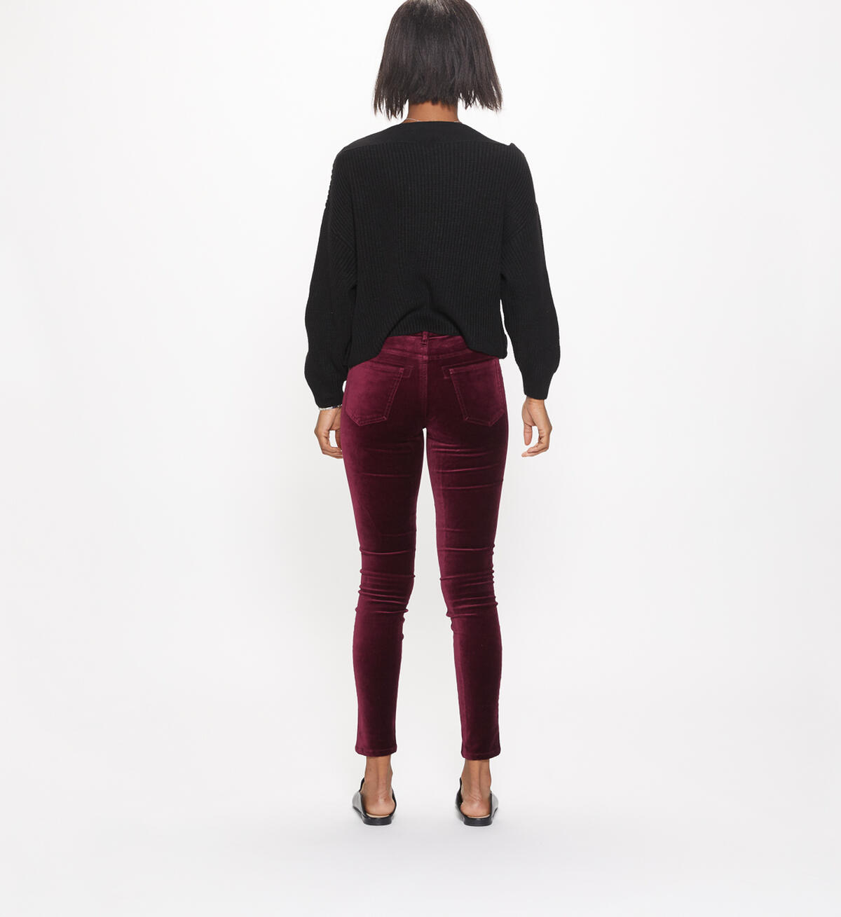 Aiko Mid Rise Skinny Leg Pants Final Sale, Cherry, hi-res image number 1