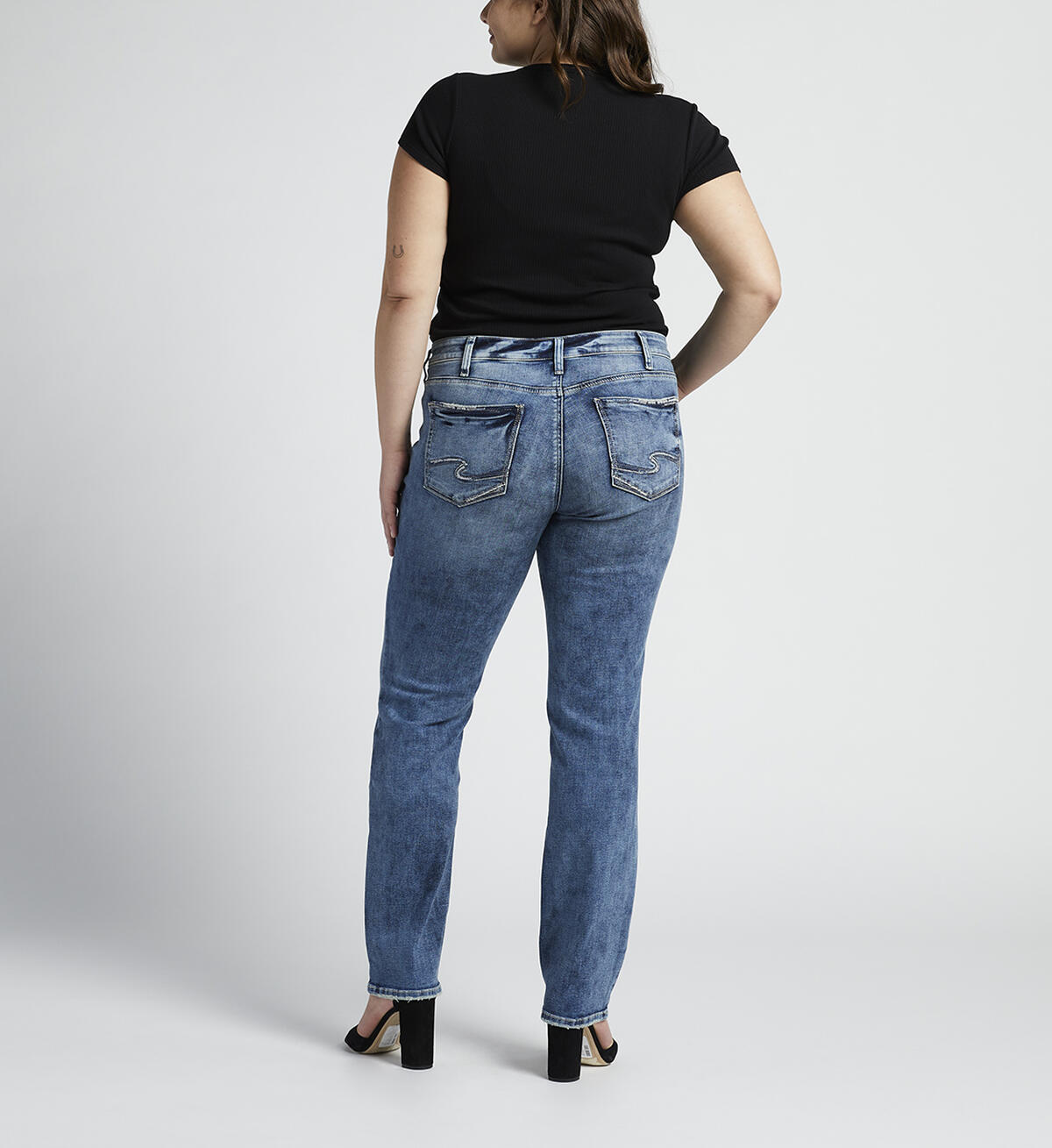 Suki Mid Rise Straight Leg Jeans Plus Size, , hi-res image number 1